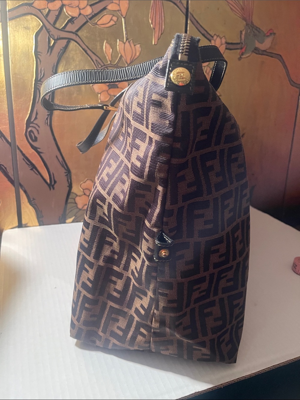 Fendi Brown FF Monogram Travel Tote with Black Trim Very good condition - Picture 3 of 11